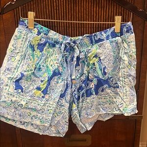 Lilly Pulitzer Blue and Green High Waist Shorts